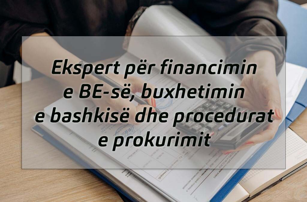 Ekspert për financimin e BE-së, buxhetimin e bashkisë dhe procedurat e prokurimit